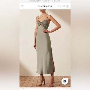 Shona Joy NWT Luxe Twist Midi Dress - Sage Green